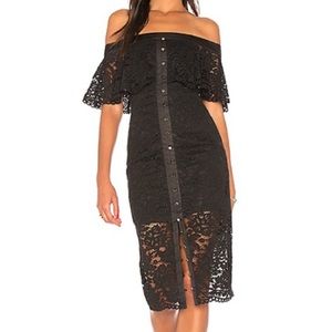 Keepsake the Label Star Crossed Lace Midi Dress XS